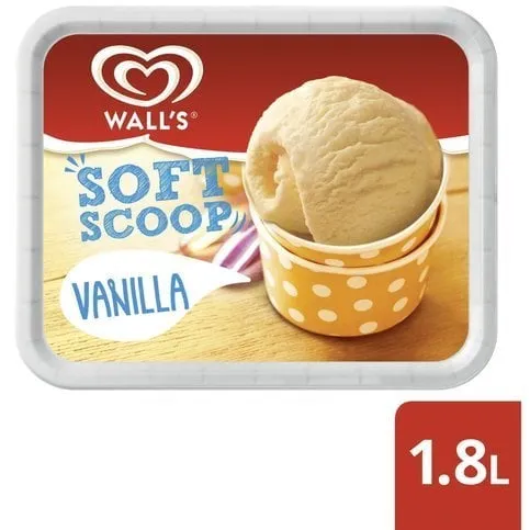 Wall's Soft Scoop Vanilla Ice Cream Dessert 1.8L