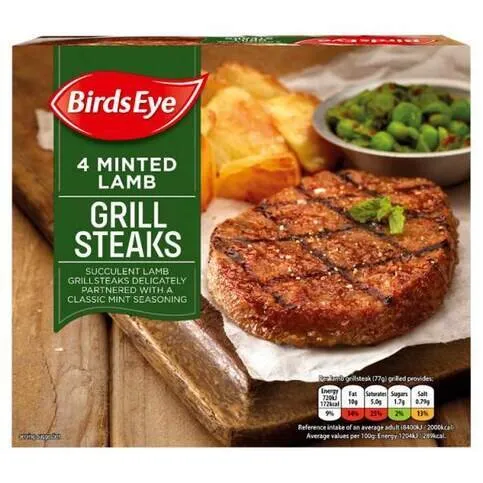Birds Eye 4 Minted Lamb Grill Steaks 300g