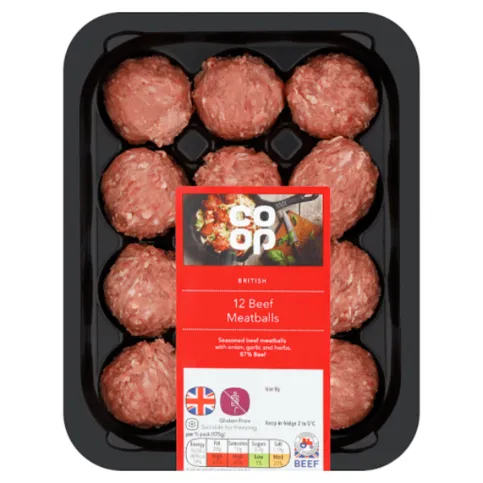 Co-op British Beef Meatballs 350g