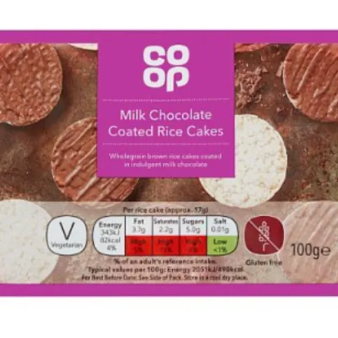 Co-op Milk Chocolate Coated Rice Cakes 100g