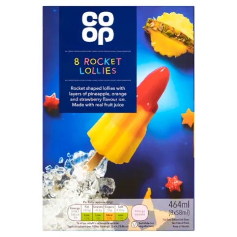 Co-op Rocket Lollies 8 x 58ml