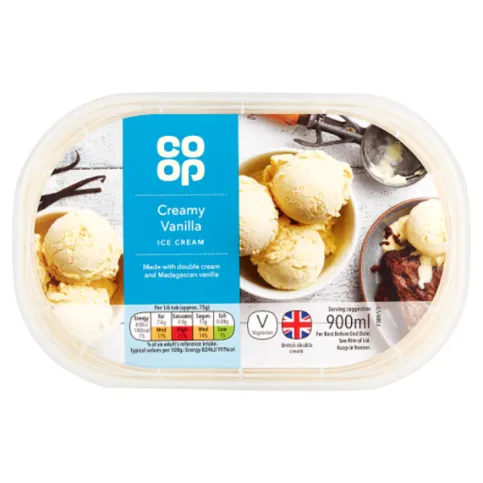 Co-op Vanilla Flavour Ice Cream 900ml
