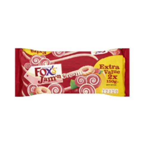 Fox's Jam 'n Cream Raspberry & Vanilla Family Pack 300g