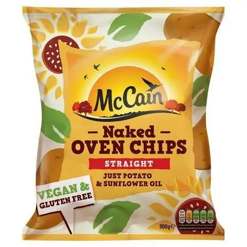 McCain Straight Cut Naked Oven Chips 900g