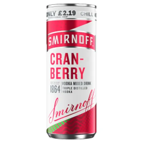 Smirnoff No.21 Vodka & Cranberry Ready to Drink Premix Can 250ml