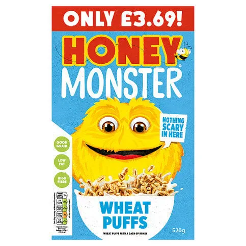Honey Monster Wheat Puffs 520g
