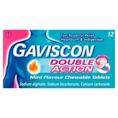 Gaviscon Double Action Mint Flavour Chewable Tablets 12 Tablets